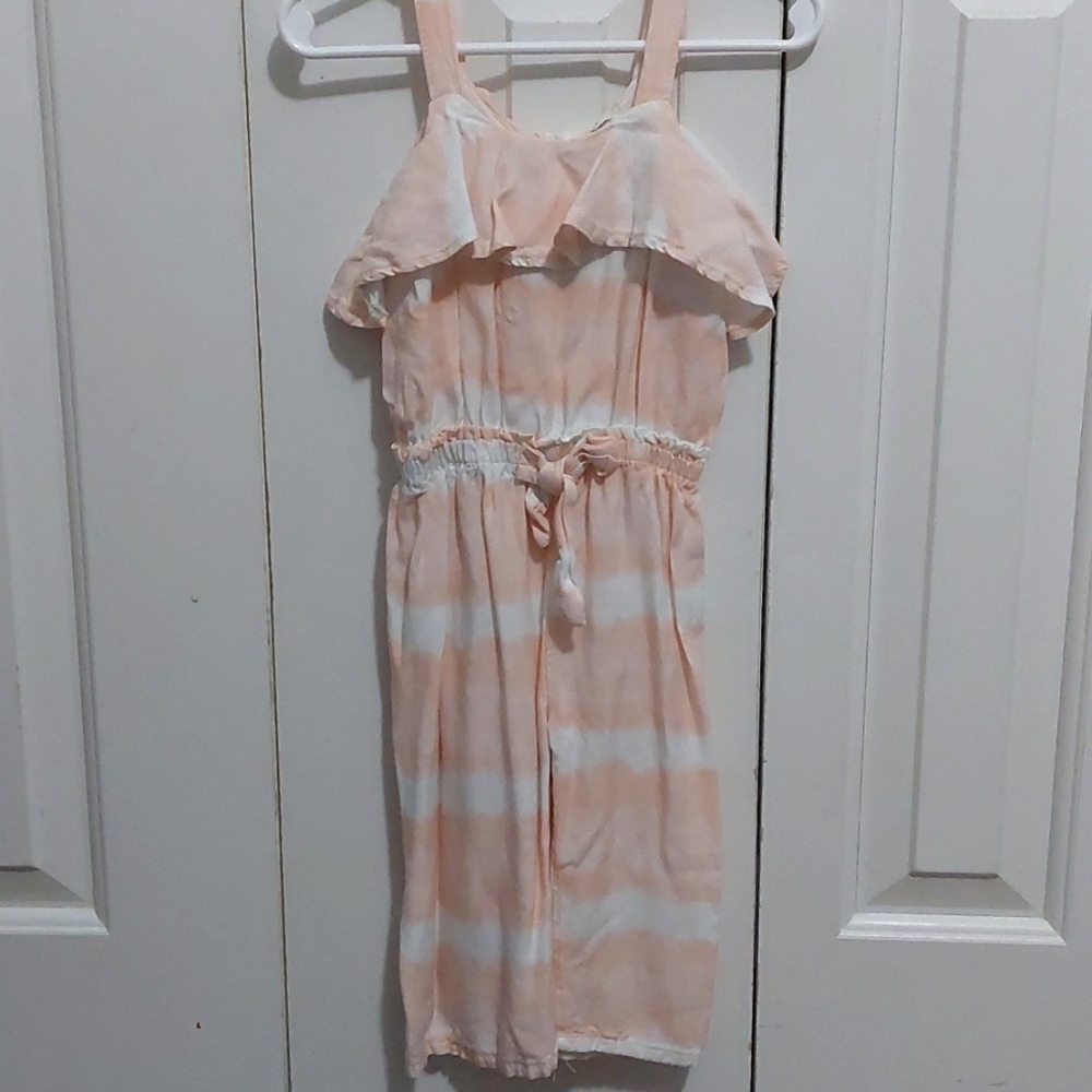 Peach and white jumpsuit